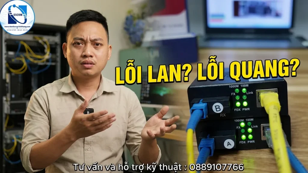 Converter không sáng đèn: Lỗi cáp mạng hay lỗi đường truyền quang?